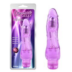 Вибромассажер реалистичный Chisa Jelly Crystal Precious на батарейках, фиолетовый