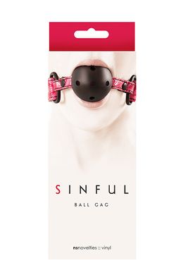 Кляп SINFUL BALL GAG, Рожевий, Регульований