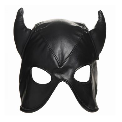 Маска з ріжками Dungeon Demon Bondage Mask, чорна