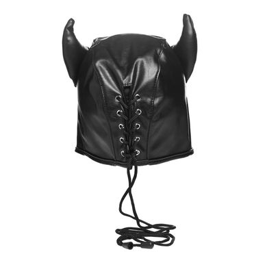 Маска з ріжками Dungeon Demon Bondage Mask, чорна