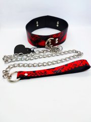 Оейник с поводком Collar black/red with leash