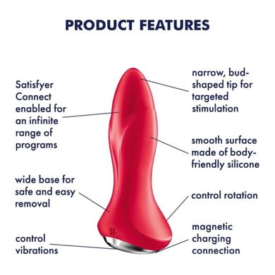 Анальная смарт-пробка с вращающимися шариками Satisfyer Rotator Plug 1, красный