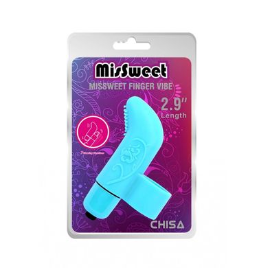 Вібратор на палець рельєфом MisSweet Finger Vibe блакитний