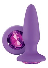 Анальная пробка с кристаллом NS Novelties Glams Purple Gem, фиолетовый