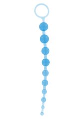 Анальний ланцюжок Toy Joy з кульками різного діаметру, блакитний, 25 см х 2 см