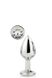 Dt21785 анальна пробка з каменем GLEAMING LOVE SILVER PLUG SMALL, Сріблястий