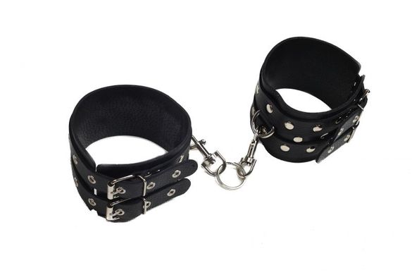 Окови Leather Double Fix Leg Cuffs, Black