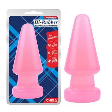 Велика анальна пробка Chisa Hi-Rubber Anal Delight Plug Pink 17*7 см