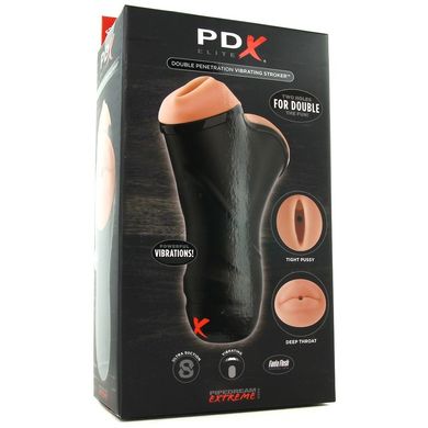 Мастурбатор подвійний PDX DOUBLE Penetration VIBRATING STROKER