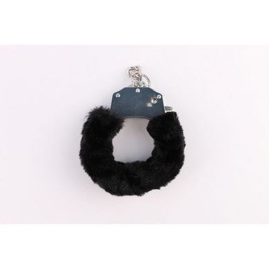 Наручники метал з хутром чорні Fur-lined Handcuffs Hi-Basic Chisa, Черный