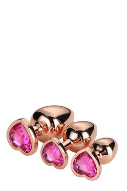 Dt21792 набір анальних пробок GLEAMING LOVE ROSE GOLD PLUG SET, Золотий