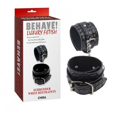 Наручники Behave Luxury Fetish SURRENDER WRIST RESTRAINTS