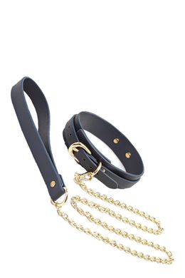 Ошейник с поводком BONDAGE COUTURE COLLAR AND LEASH BLUE