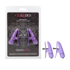 Зажимы на соски с вибрацией California Exotic Novelties, фиолетовые, 7 см