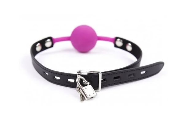 Кляп силіконовий із замком Silicone ball gag rose with lock