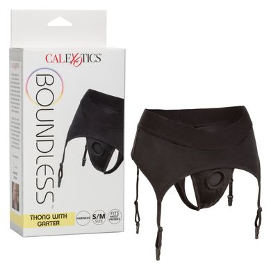 Трусики для страпона с широким поясом California Exotics Boundless Thong with Garter S/М