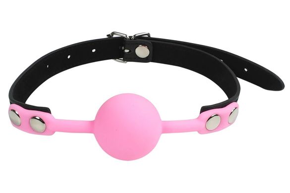 Кляп силіконовий Silicone ball gag metal accesso pink