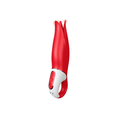 Вібратор у формі Квітки з м'якими пелюстками Satisfyer Vibes Power Flower, червоний