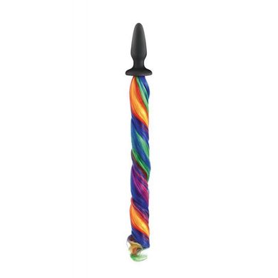 Коническая анальная пробка с хвостом NS Novelties UNICORN TAILS RAINBOW