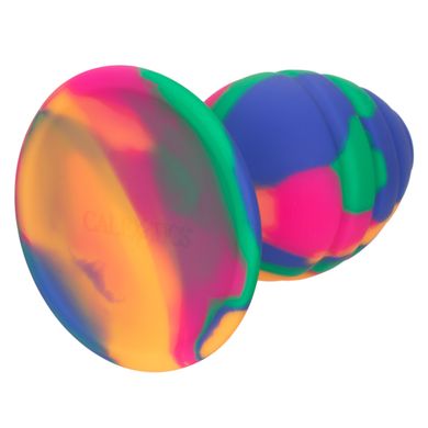 Анальная пробка рельефная, M, на присоске California Exotic Novelties разноцветная