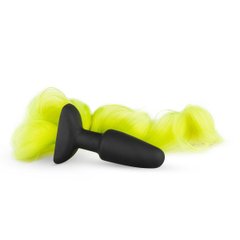 Анальна пробка з хвостом Silicone Butt Plug With Tail - Yellow