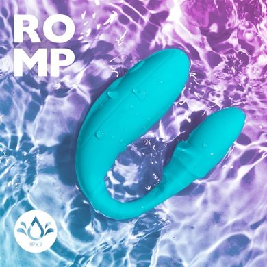 Вибратор для пар ROMP Join, бирюзовый