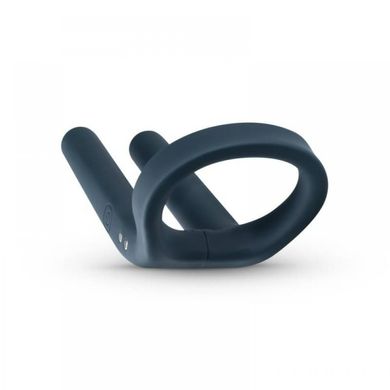 Вибро-эрекционное кольцо со стимулятором мошонки Boners серое, 9.5 х 3.6 см